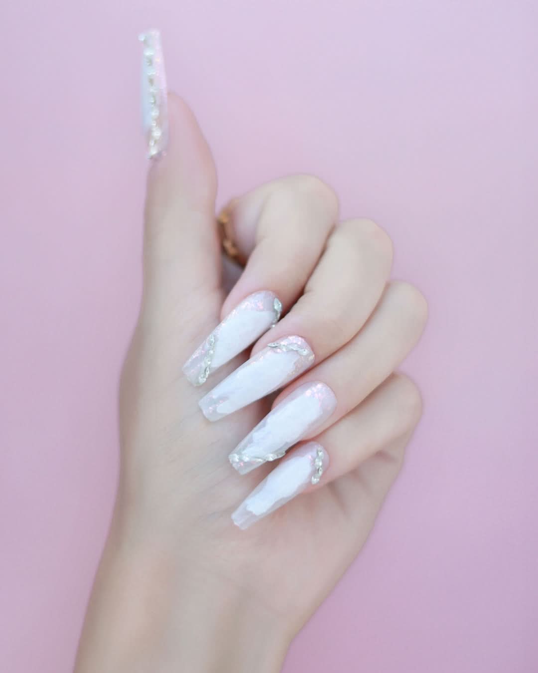 Seanaily the Long Fairy White press on nails