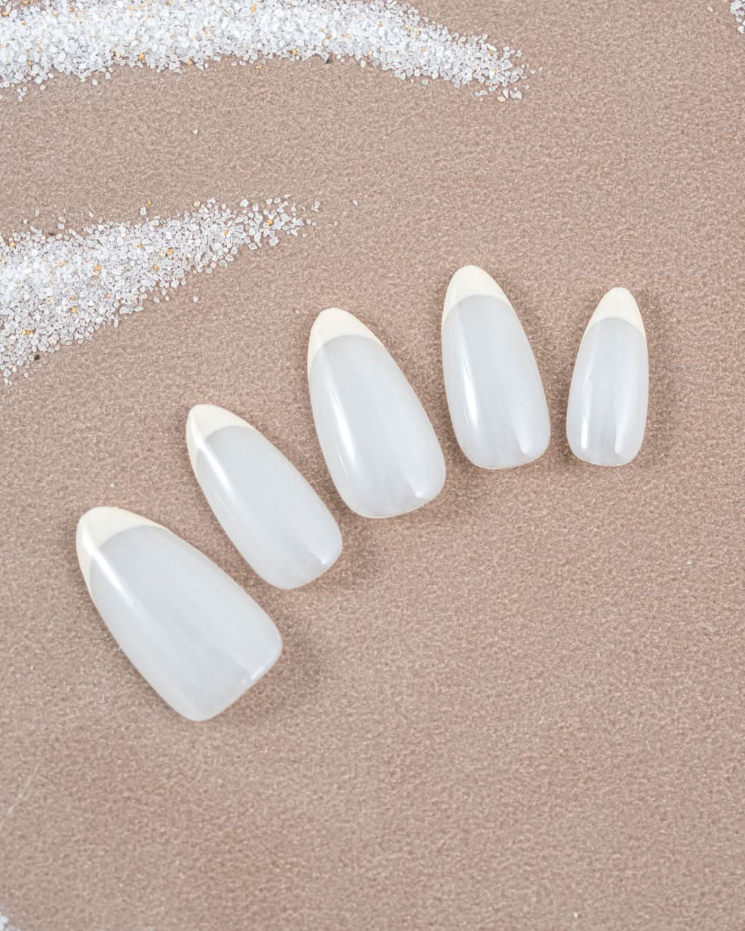 Seanaily white french press on nails