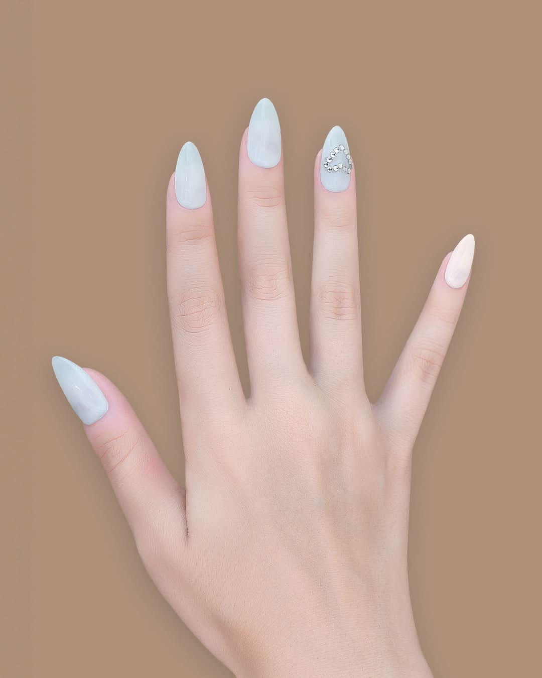 Seanaily white valentine press on nails